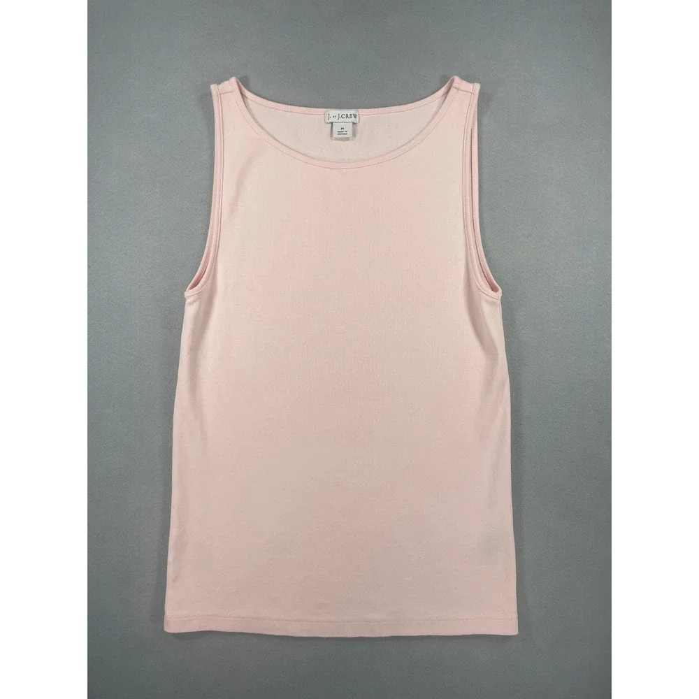 J. Crew Womens Tank Top Light Pink Cotton Scoop Neck Size M